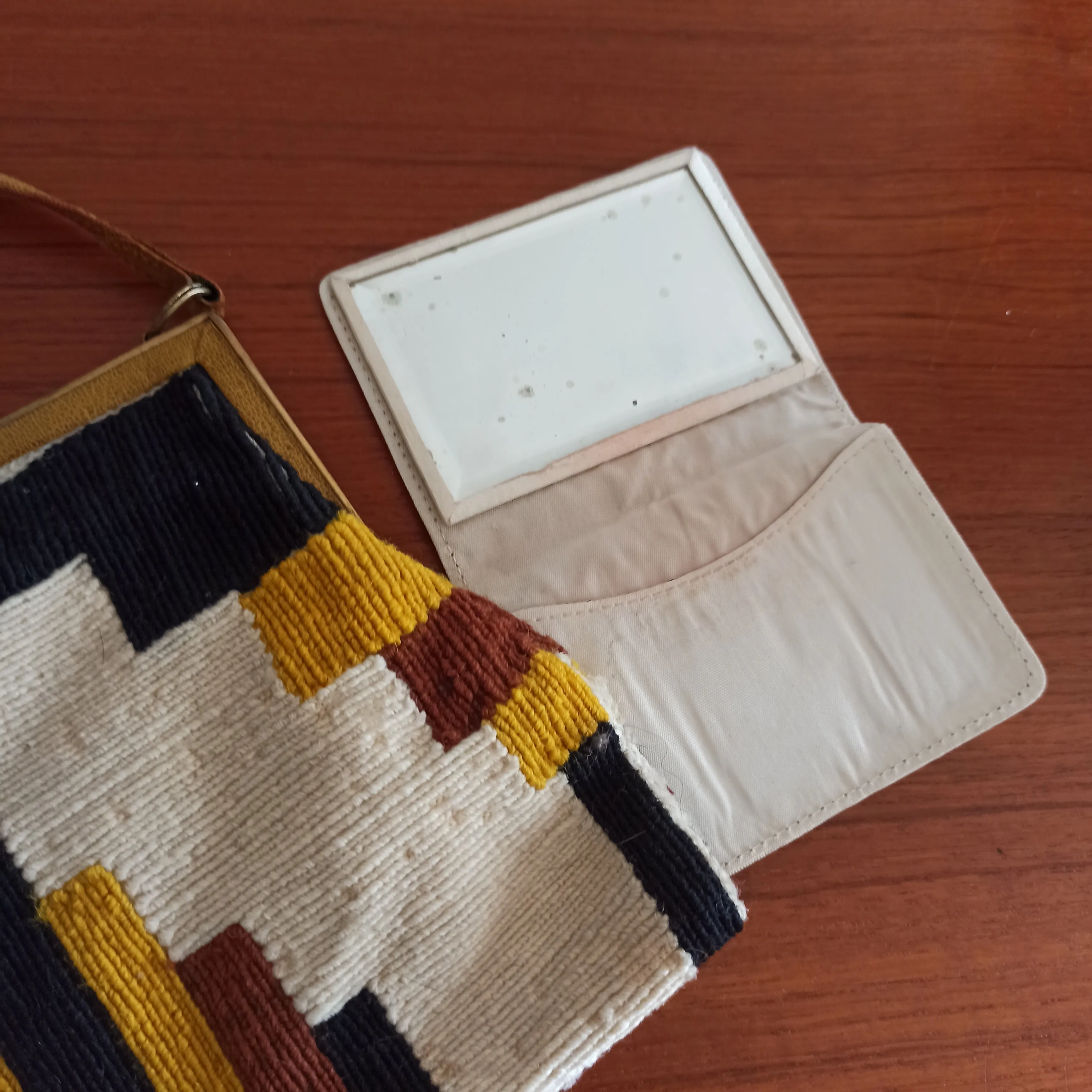 1940s - Precious Colors Woven Wool Handbag