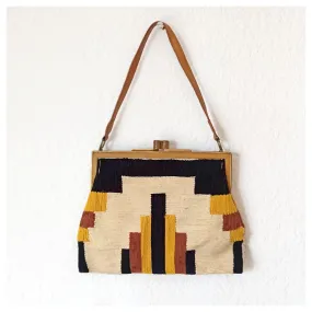 1940s - Precious Colors Woven Wool Handbag
