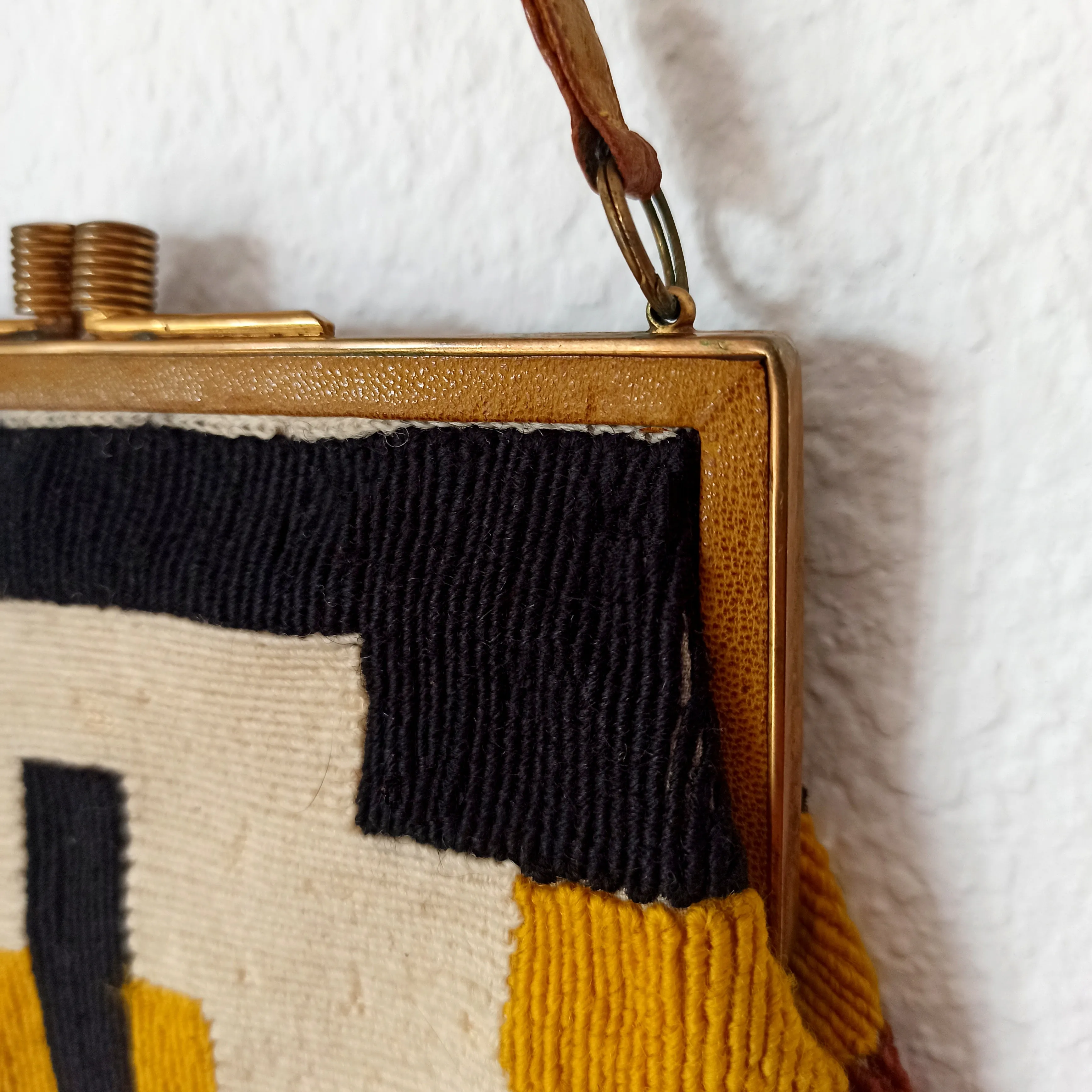 1940s - Precious Colors Woven Wool Handbag