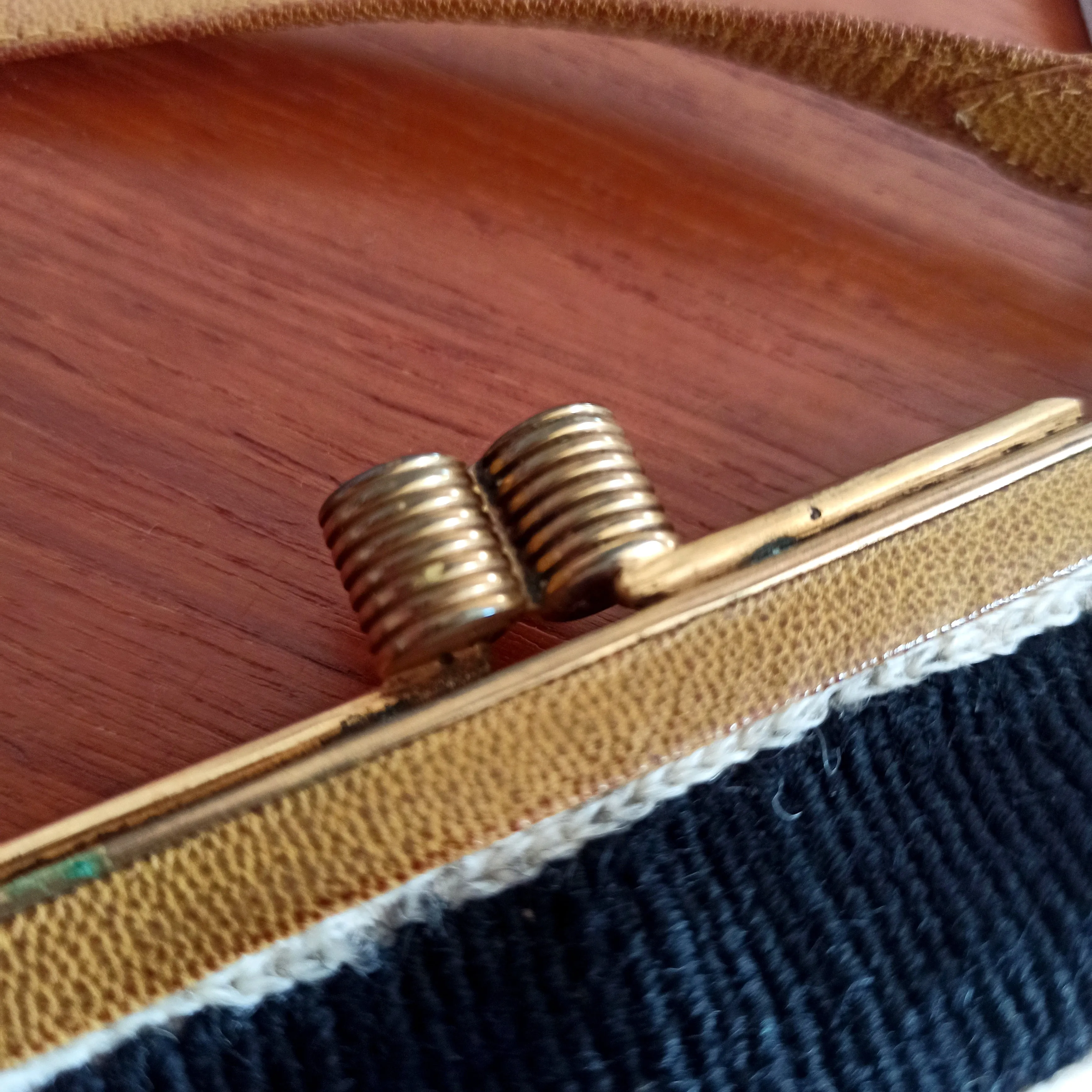1940s - Precious Colors Woven Wool Handbag