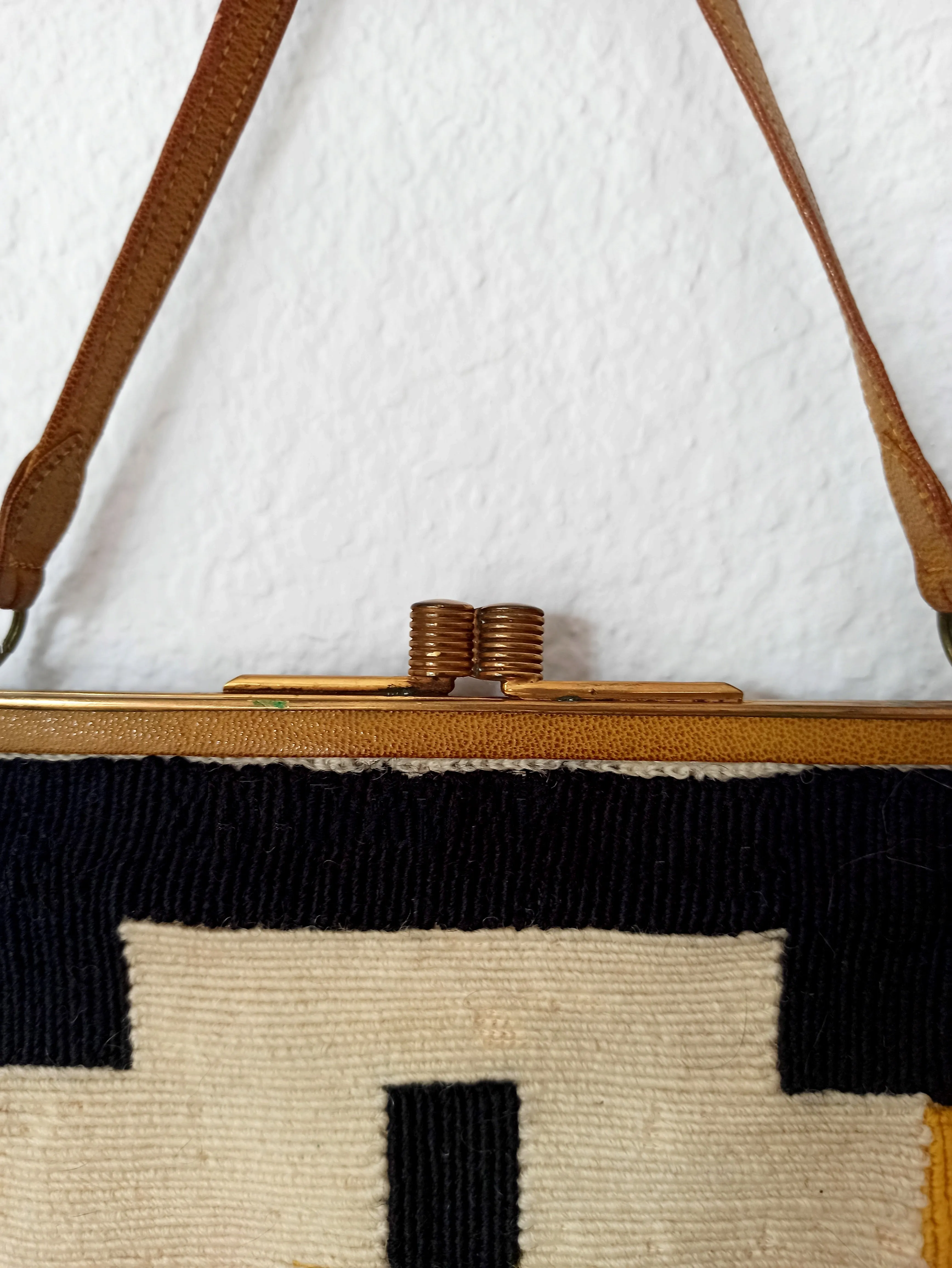 1940s - Precious Colors Woven Wool Handbag