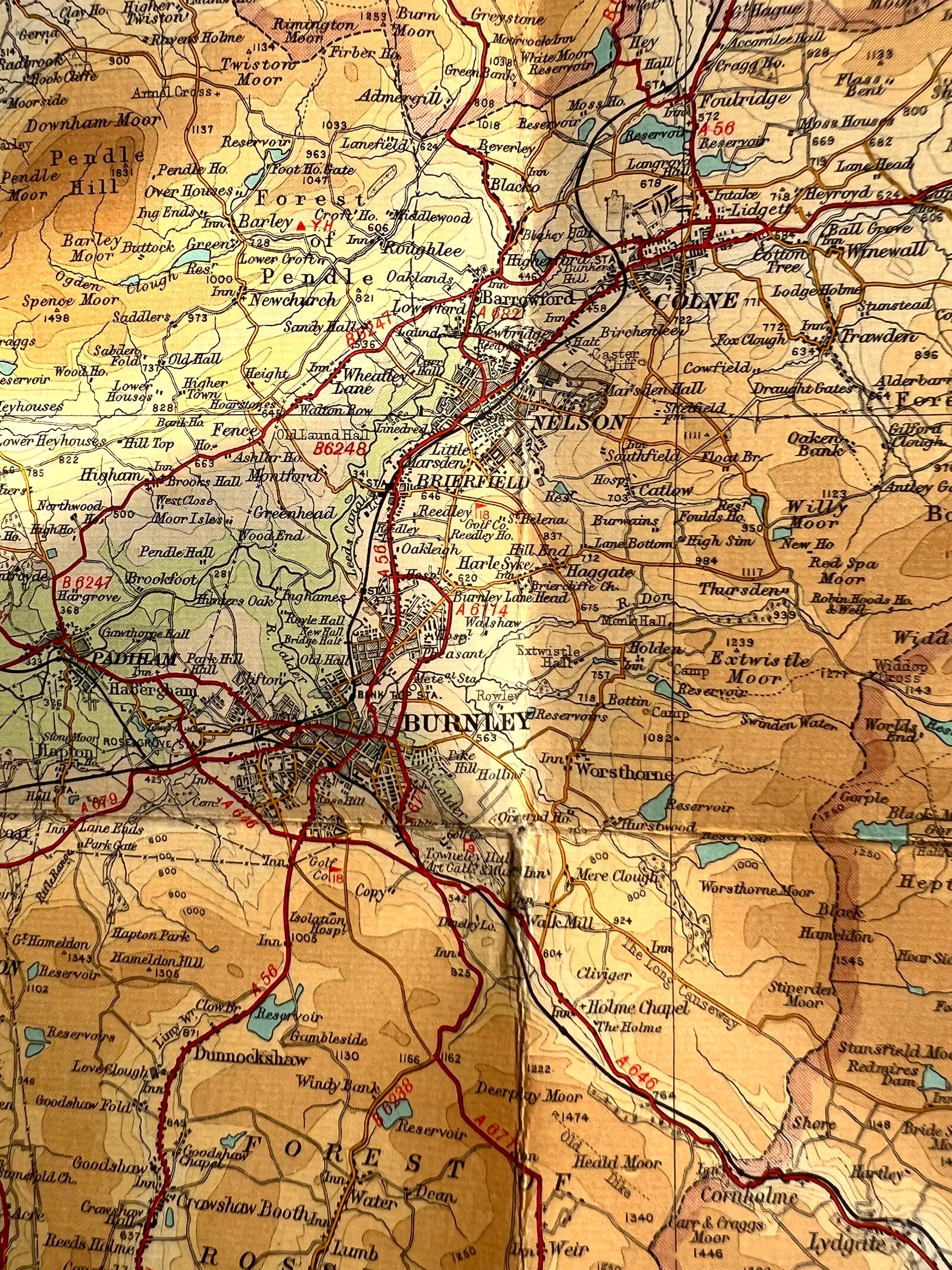 1950s Bartholomew's Map of Wharfedale