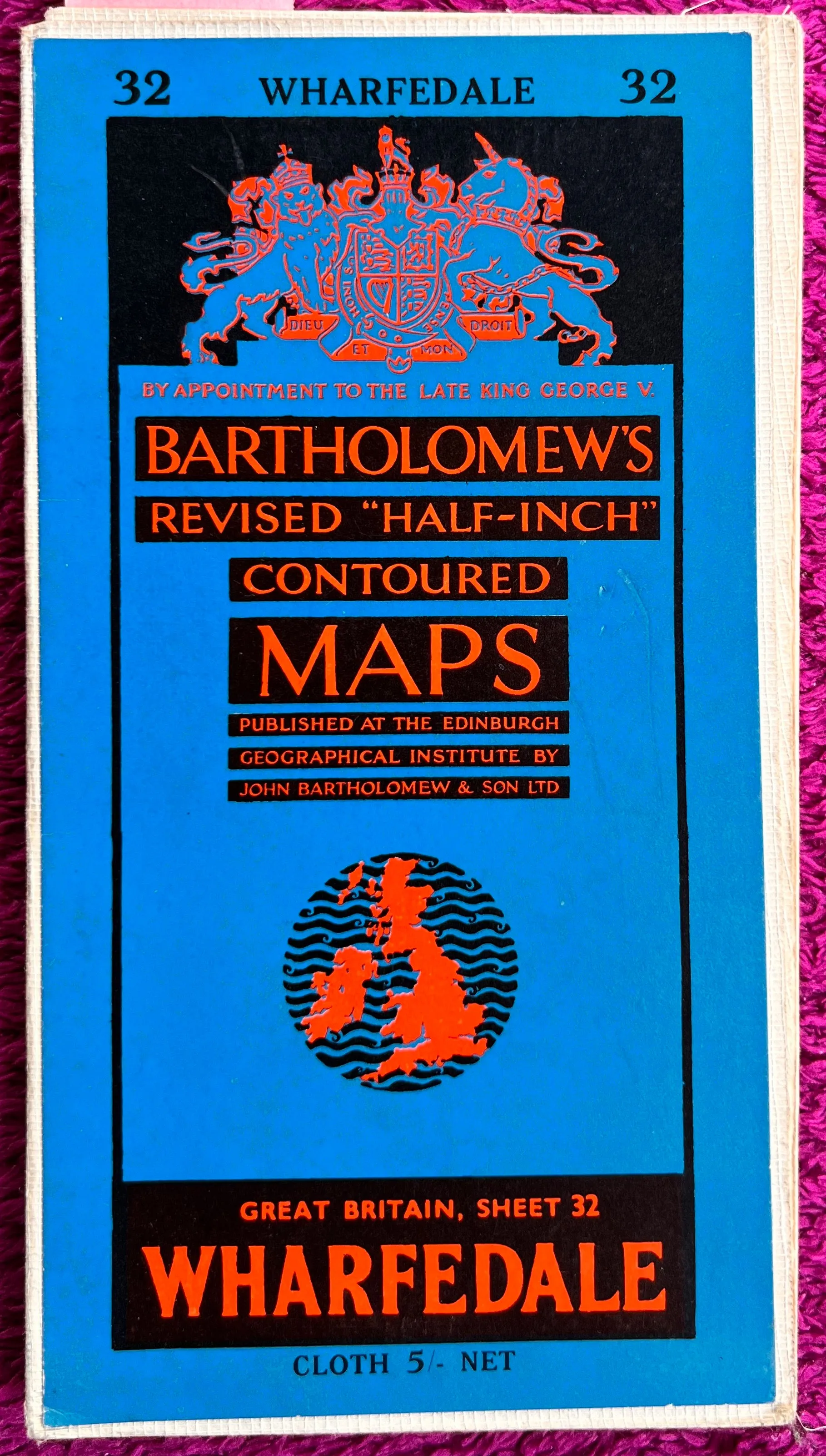 1950s Bartholomew's Map of Wharfedale