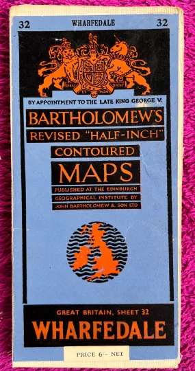 1950s Bartholomew's Map of Wharfedale
