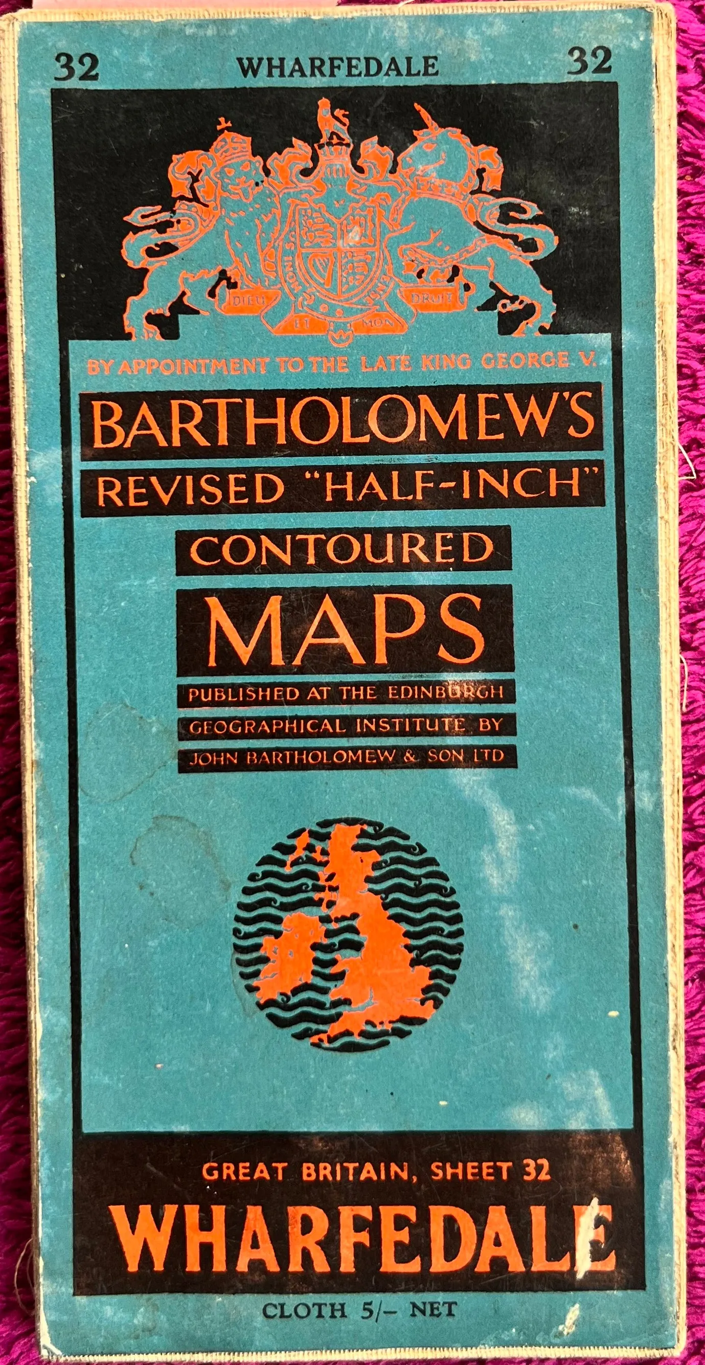 1950s Bartholomew's Map of Wharfedale