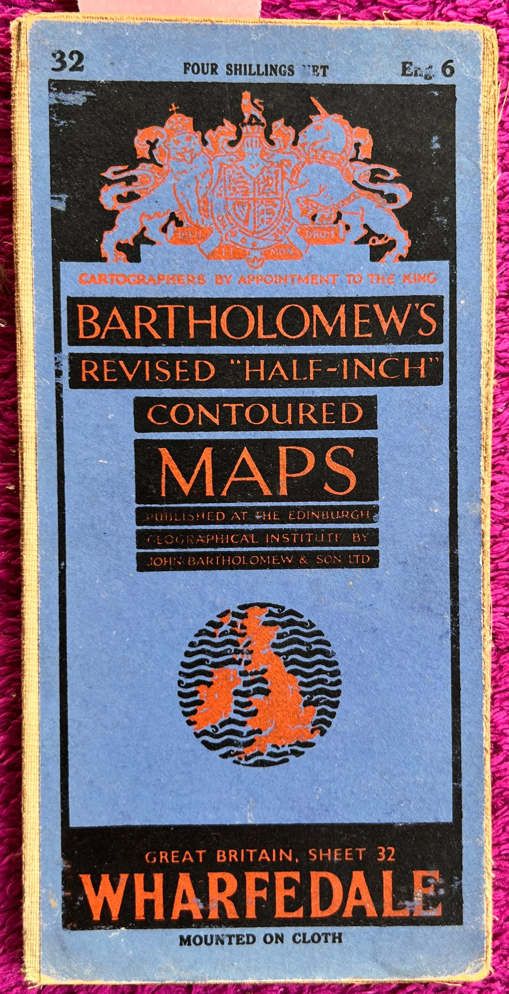1950s Bartholomew's Map of Wharfedale