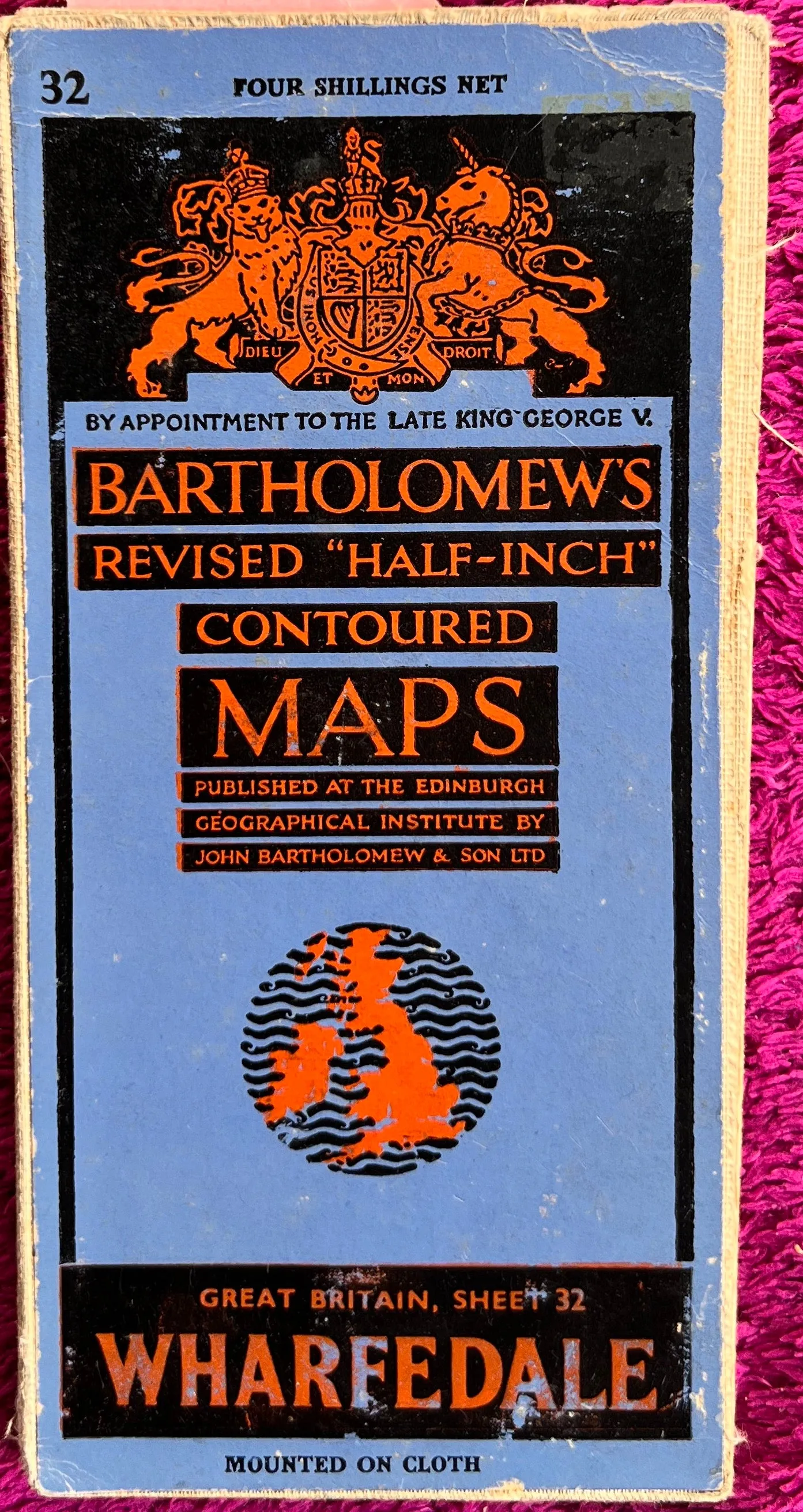 1950s Bartholomew's Map of Wharfedale