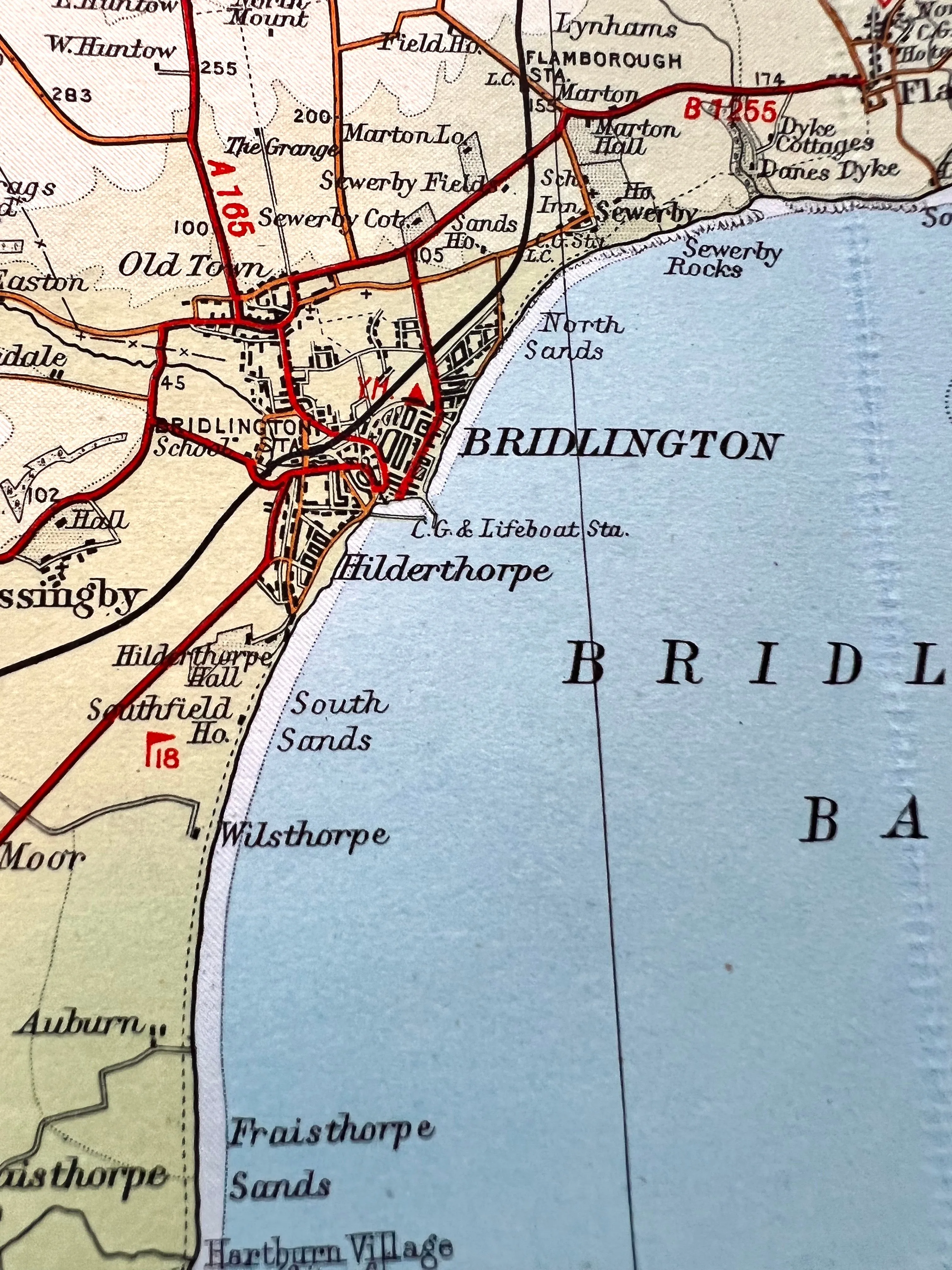 1952 Bartholomew's Map of S YORKS & HUMBER on Cloth