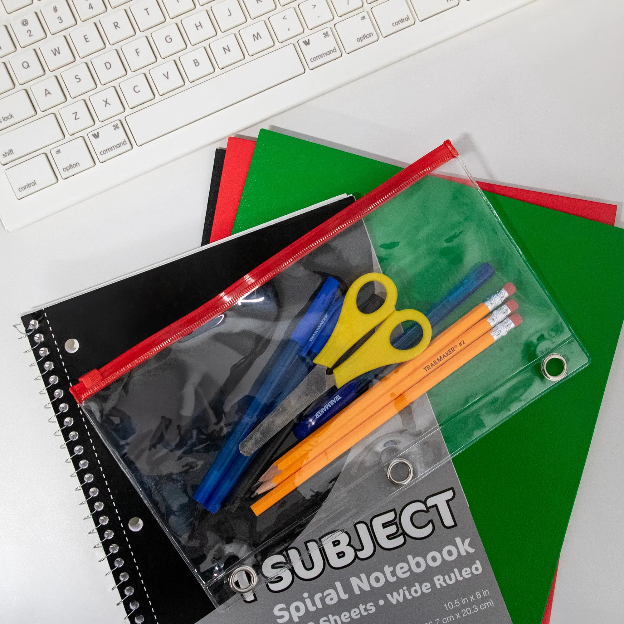 3-Ring Binder Clear Pencil Pouch - Assorted