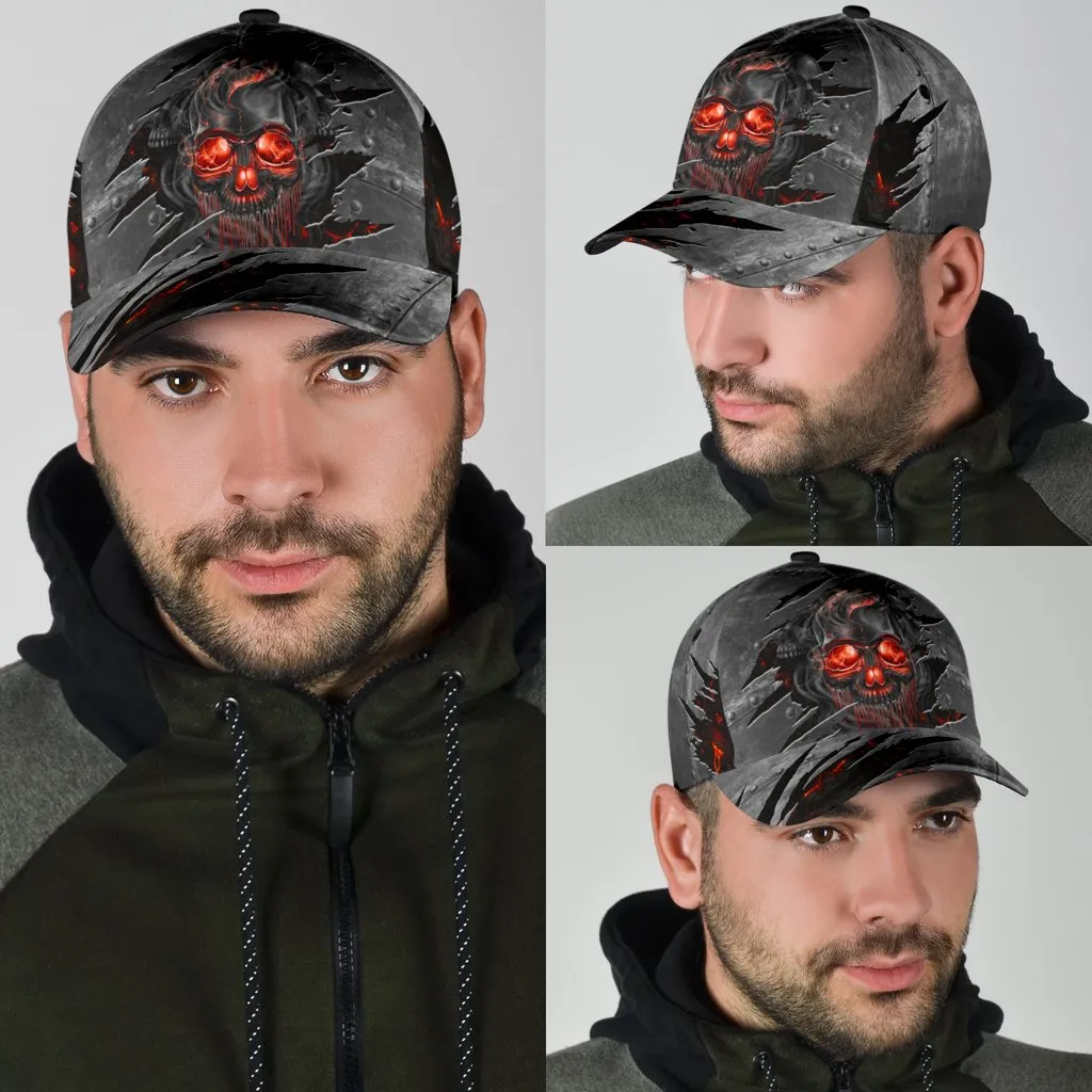 3D Red Skull On Cap Hat For Adult Summer Skull Cap Hat For Travel