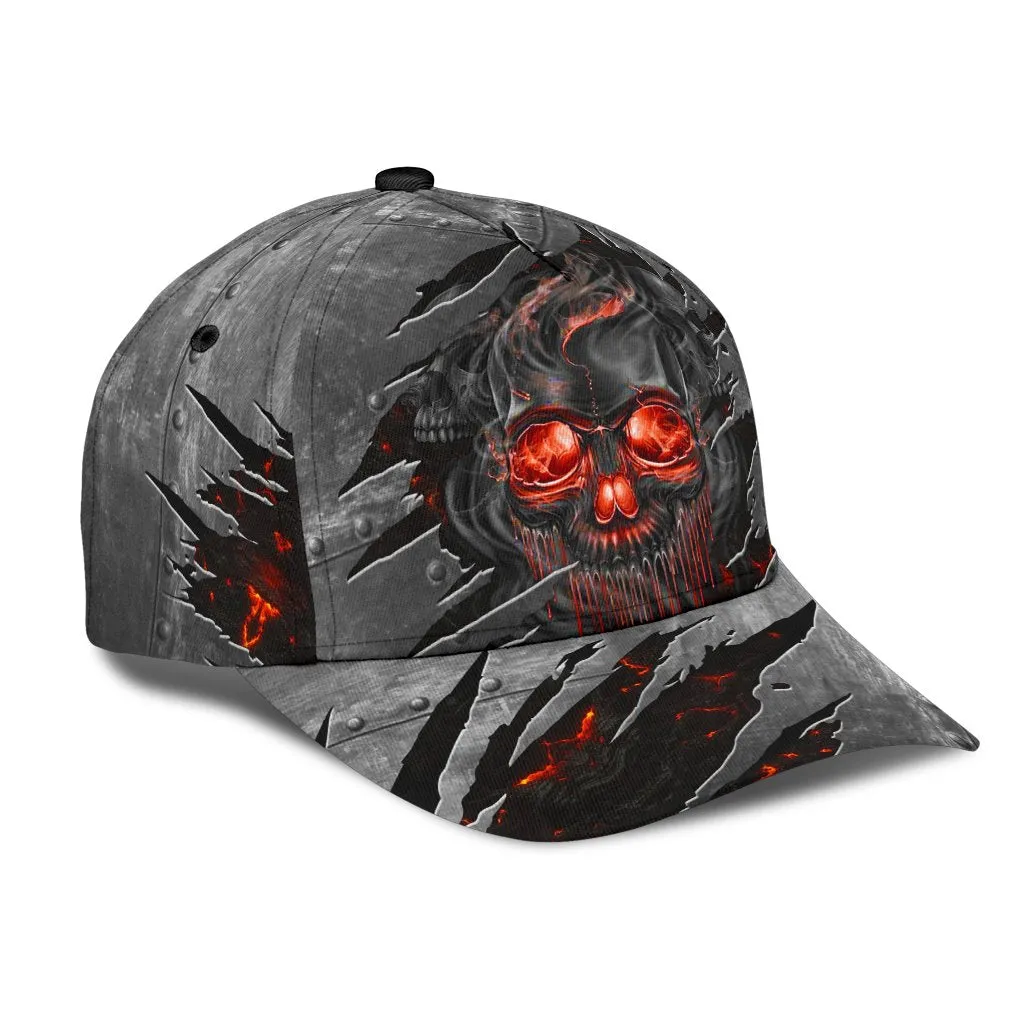 3D Red Skull On Cap Hat For Adult Summer Skull Cap Hat For Travel