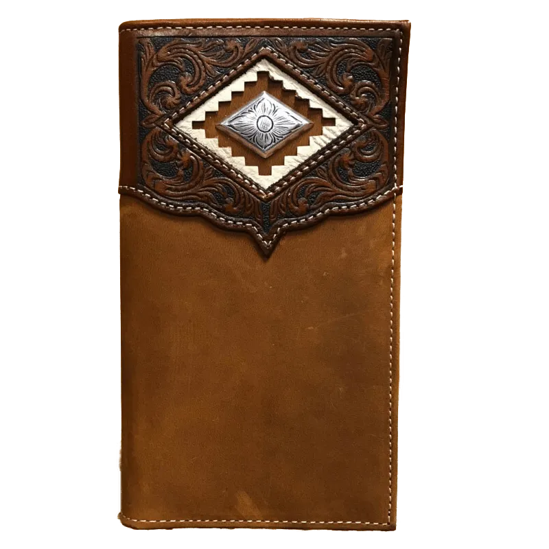 Ariat Men's Diamond Concho Rodeo Brown One Size Wallet