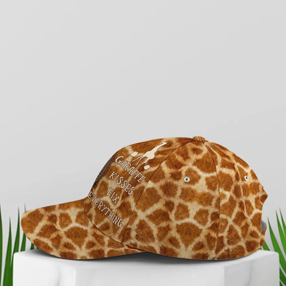Baseball Cap For Giraffe Lovers Kisses Fix Everything Skin Pattern Coolspod