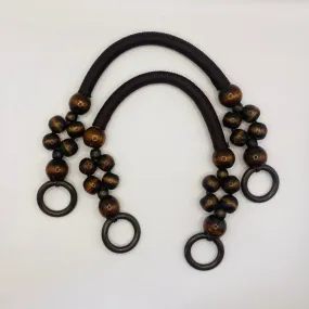 Bohemian Wood Hand-Beaded Bag Handles