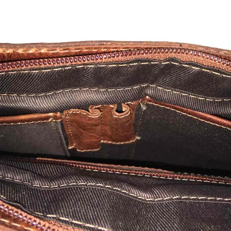 Bronco Cognac Half Flap Over Shoulder Bag Small