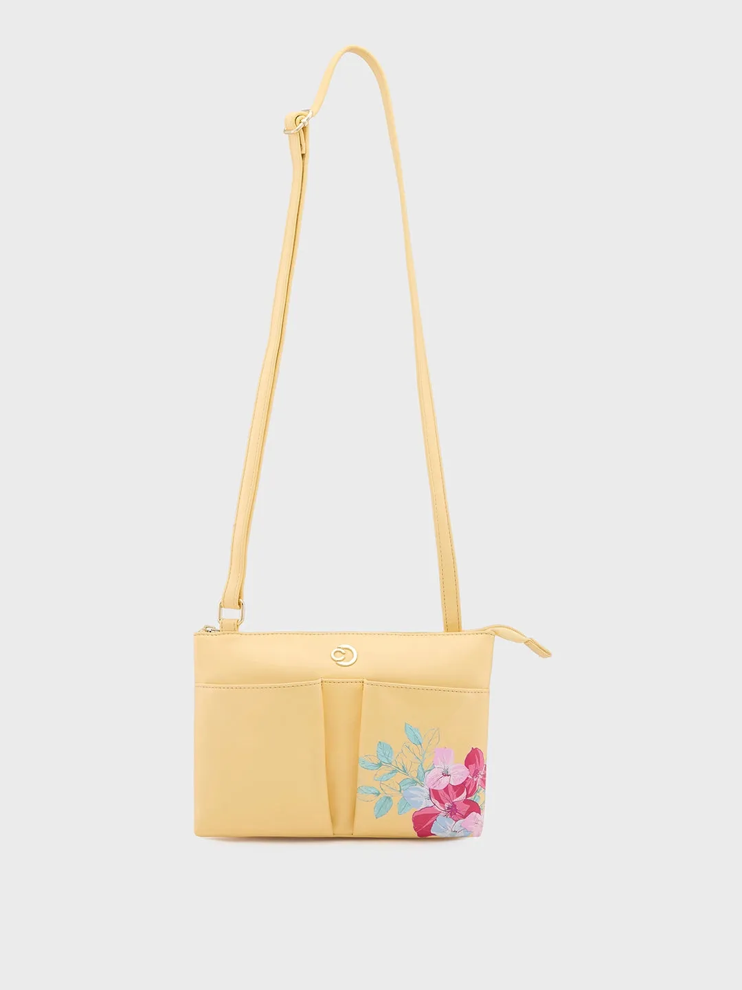 Caprese Shanaya Sling Medium Womens Handbag Yellow