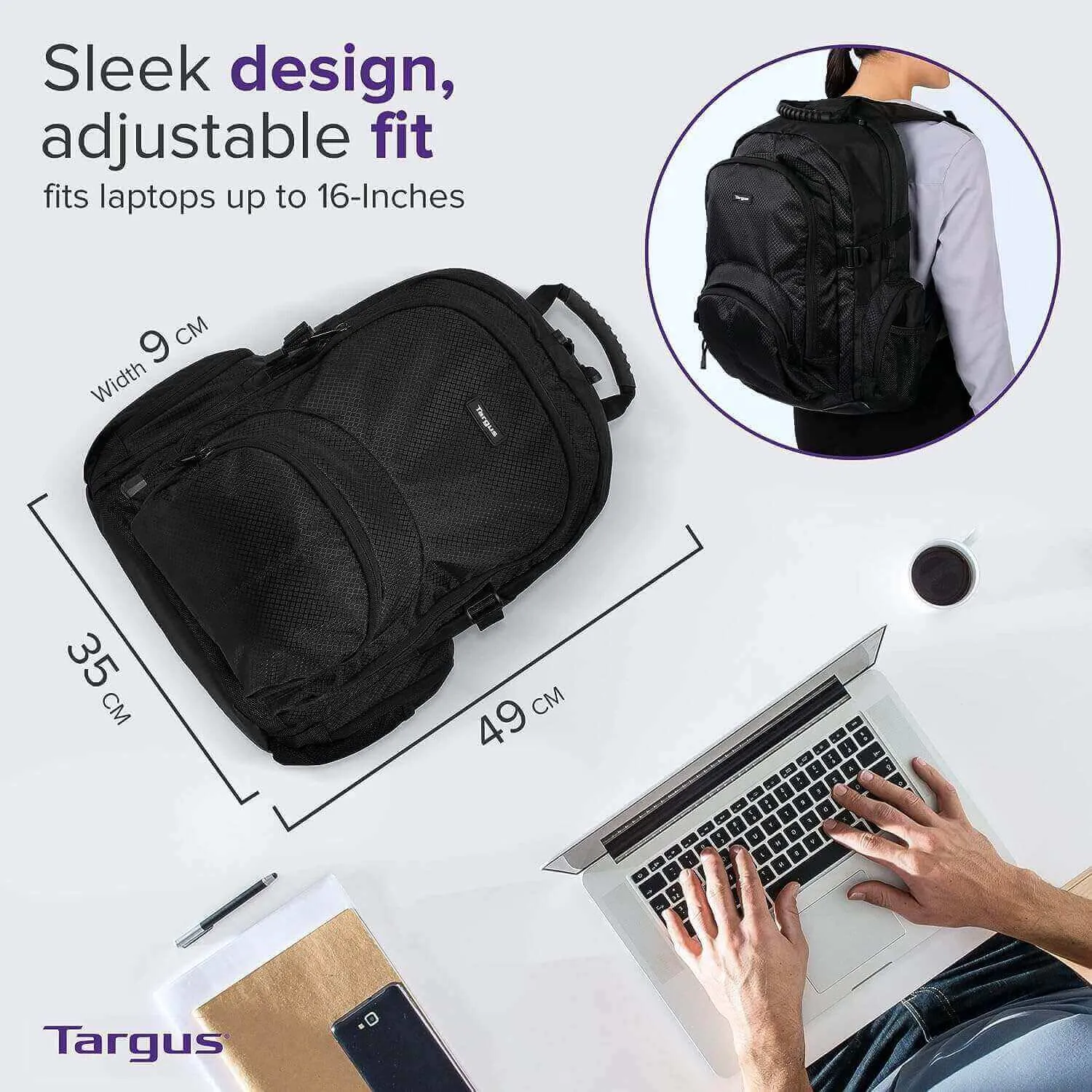 Classic 15.6" Laptop Backpack - Black