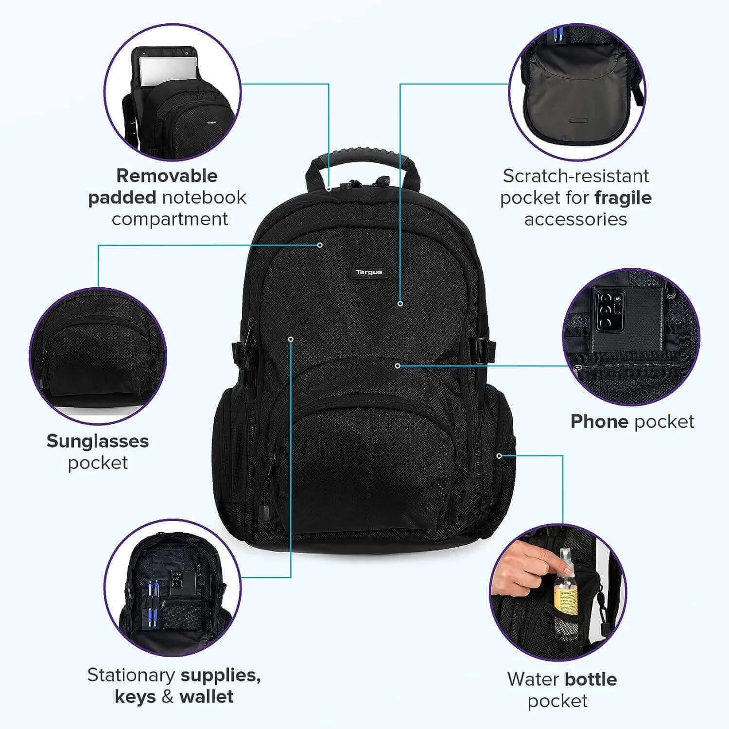 Classic 15.6" Laptop Backpack - Black