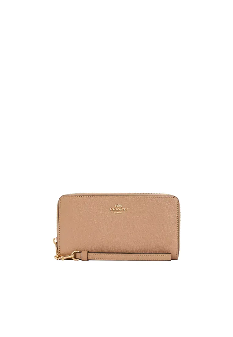 Coach Zip Around C3441 Long Wallet In Taupe