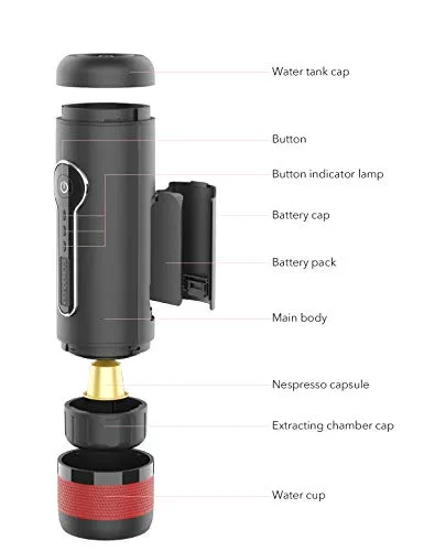 CONQUECO Portable Coffee Maker: 12V Travel Espresso Machine