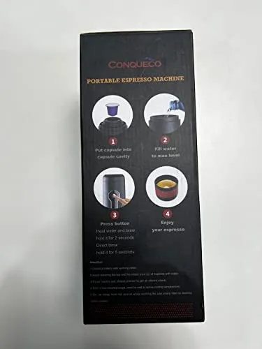 CONQUECO Portable Coffee Maker: 12V Travel Espresso Machine