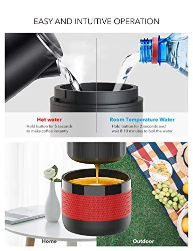 CONQUECO Portable Coffee Maker: 12V Travel Espresso Machine