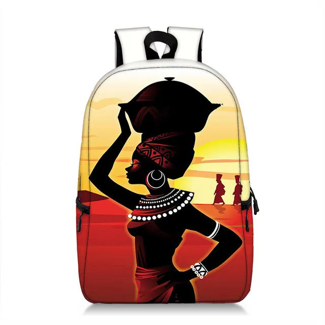 Cute Melanin Girl Print Backpacks