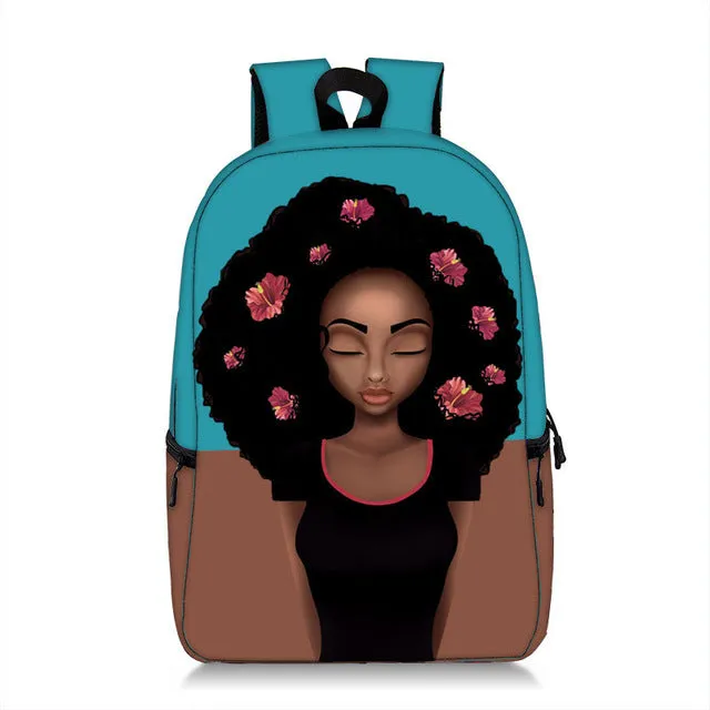 Cute Melanin Girl Print Backpacks
