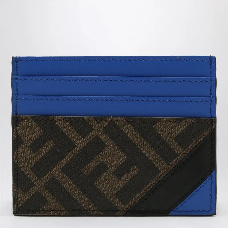 DIAGONAL CARD CASE IN BROWN FF CANVAS