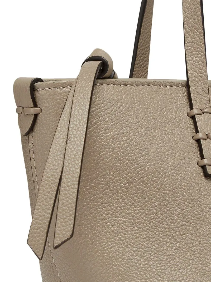 DOVE-COLOURED LEATHER ROLL MINI BAG