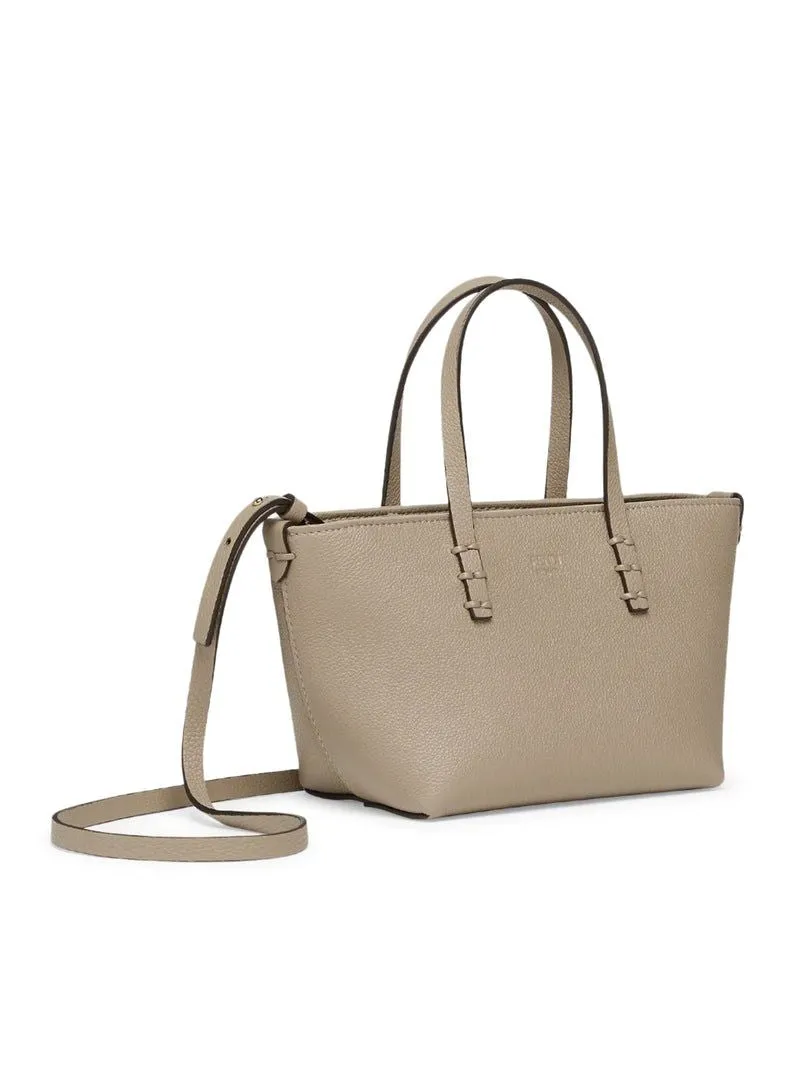 DOVE-COLOURED LEATHER ROLL MINI BAG