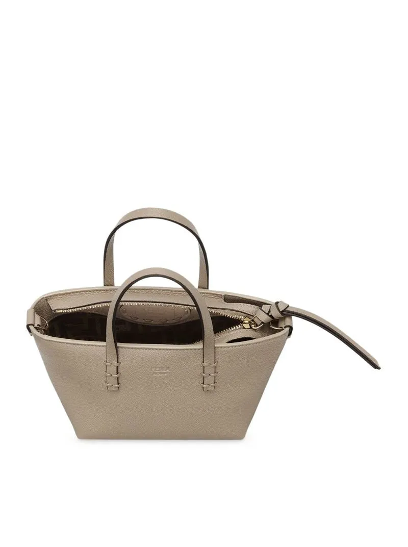 DOVE-COLOURED LEATHER ROLL MINI BAG