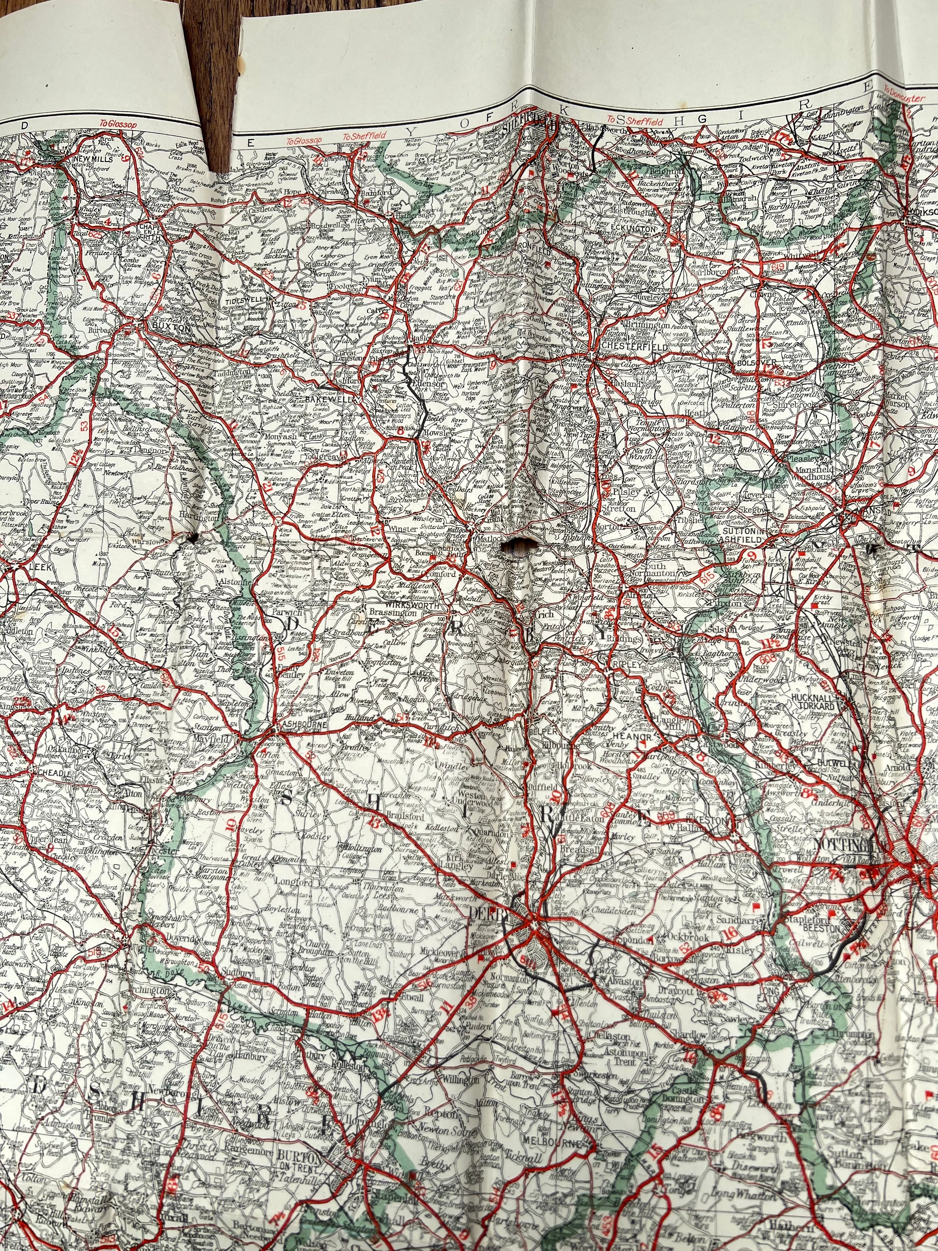Fascinating 1940s Geographia Map no 6 MIDLAND COUNTIES