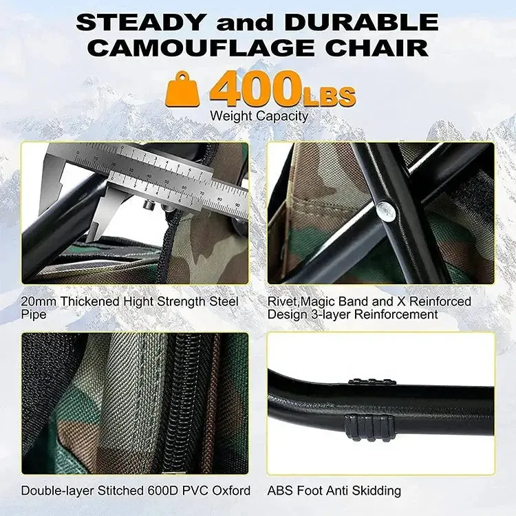 Folding Stool Backpack Insulated Cooler Bag, Collapsible Camping Hunting Fishing Multifunction Chair for Outdoor Events, Hiking