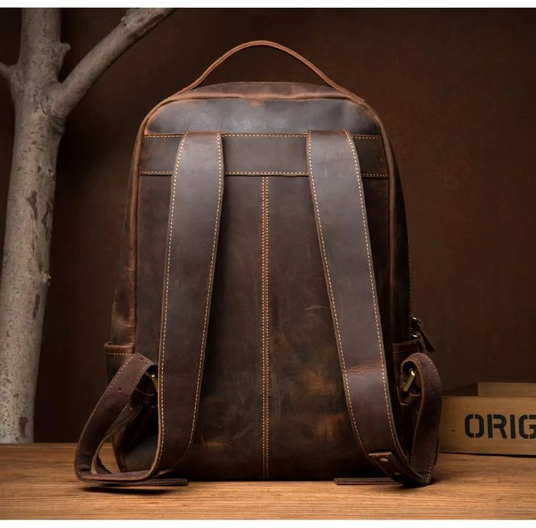 Genuine Vintage Leather Minimalist Backpack