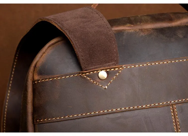 Genuine Vintage Leather Minimalist Backpack