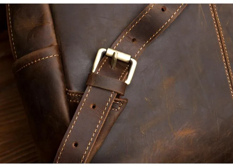 Genuine Vintage Leather Minimalist Backpack
