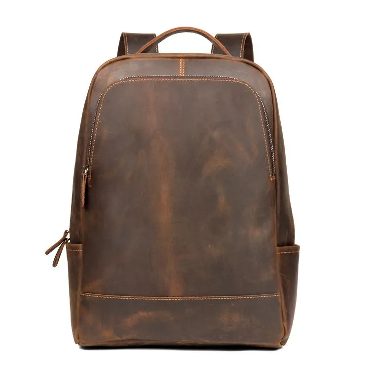 Genuine Vintage Leather Minimalist Backpack