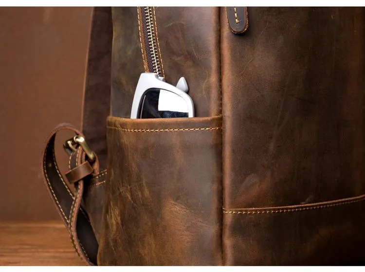 Genuine Vintage Leather Minimalist Backpack