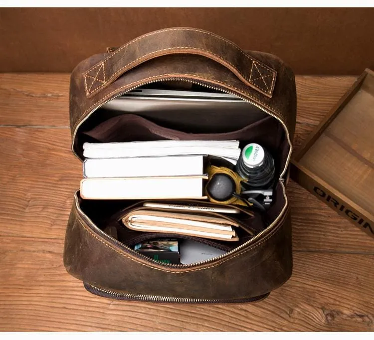 Genuine Vintage Leather Minimalist Backpack