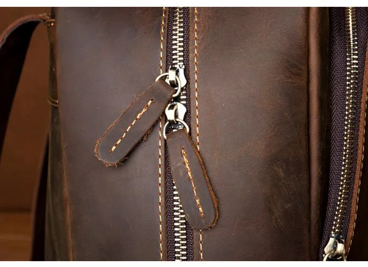 Genuine Vintage Leather Minimalist Backpack