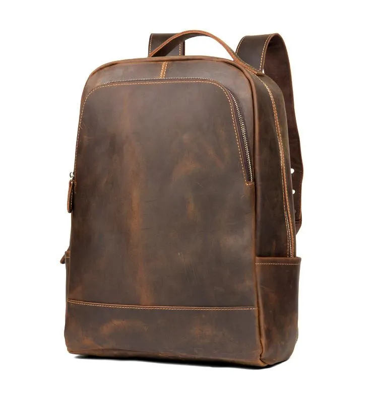 Genuine Vintage Leather Minimalist Backpack