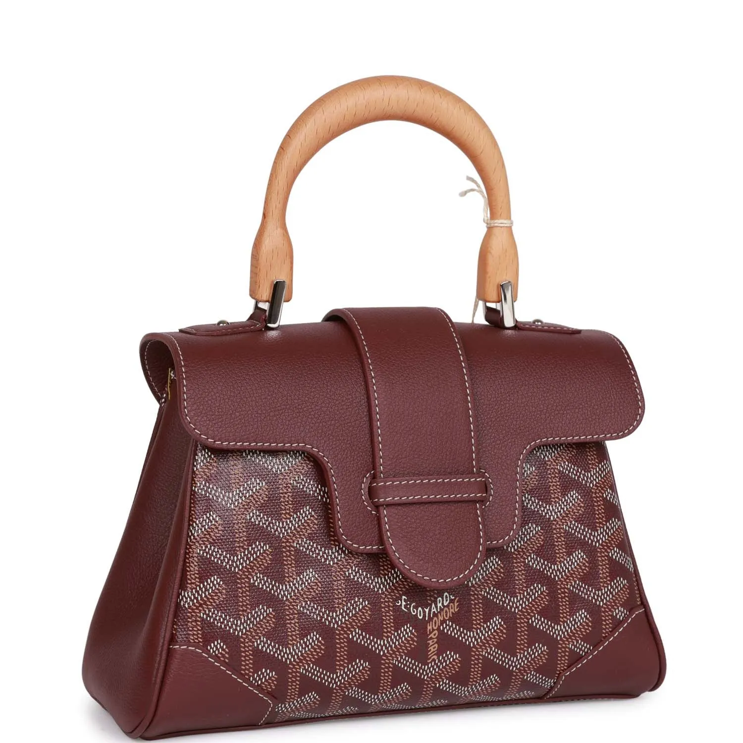 Goyard Saigon Souple Mini Bag Burgundy Goyardine Silver Hardware
