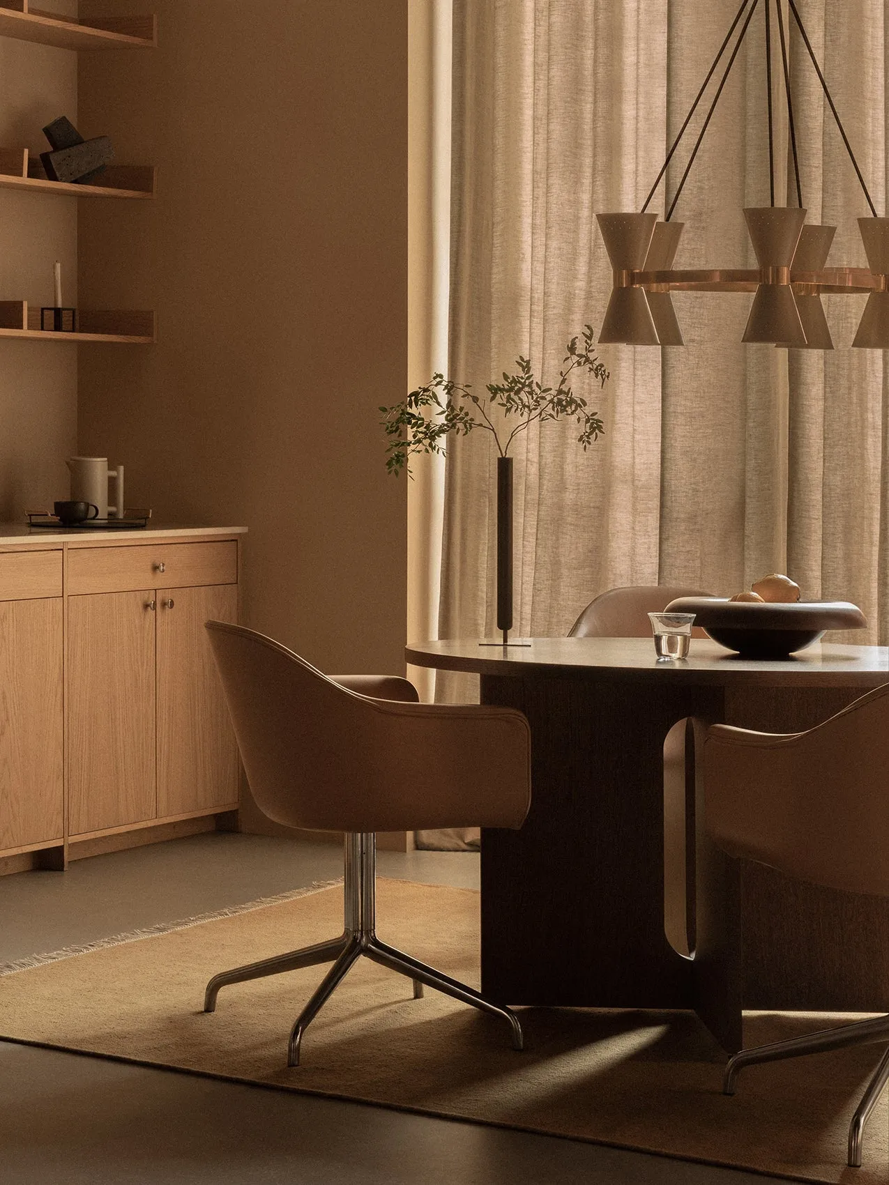 Harbour Dining Chair, Chrome Star Base, upholstered