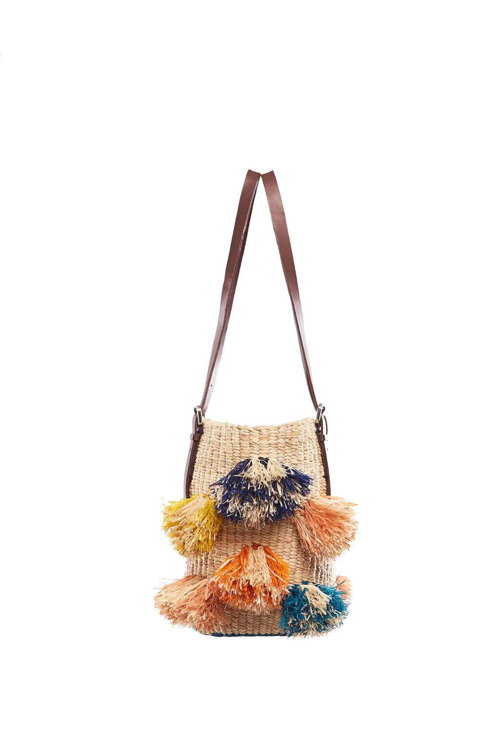 HAWA RAINBOW WOVEN RAFFIA BAG