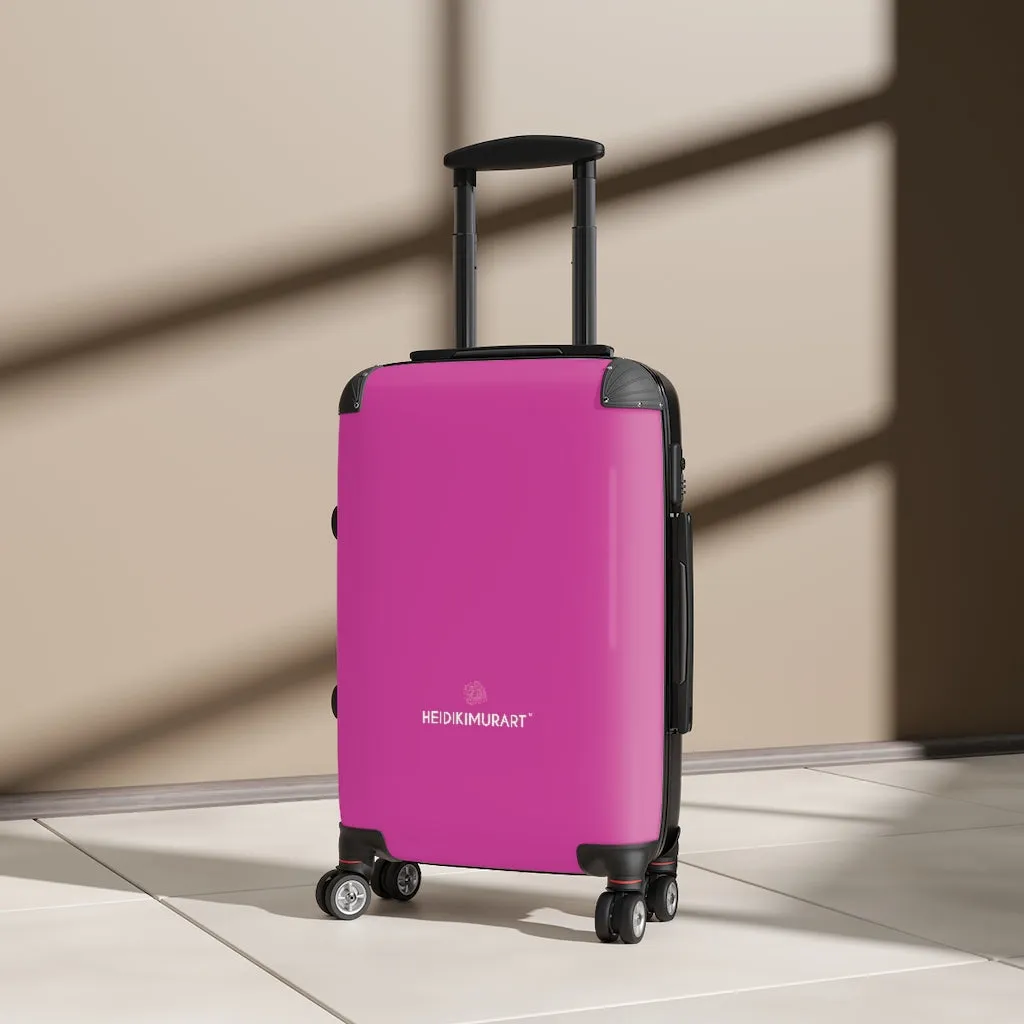 Hot Pink Color Cabin Suitcase, Carry On Luggage With 2 Inner Pockets & Built in TSA-approved Lock With 360° Swivel