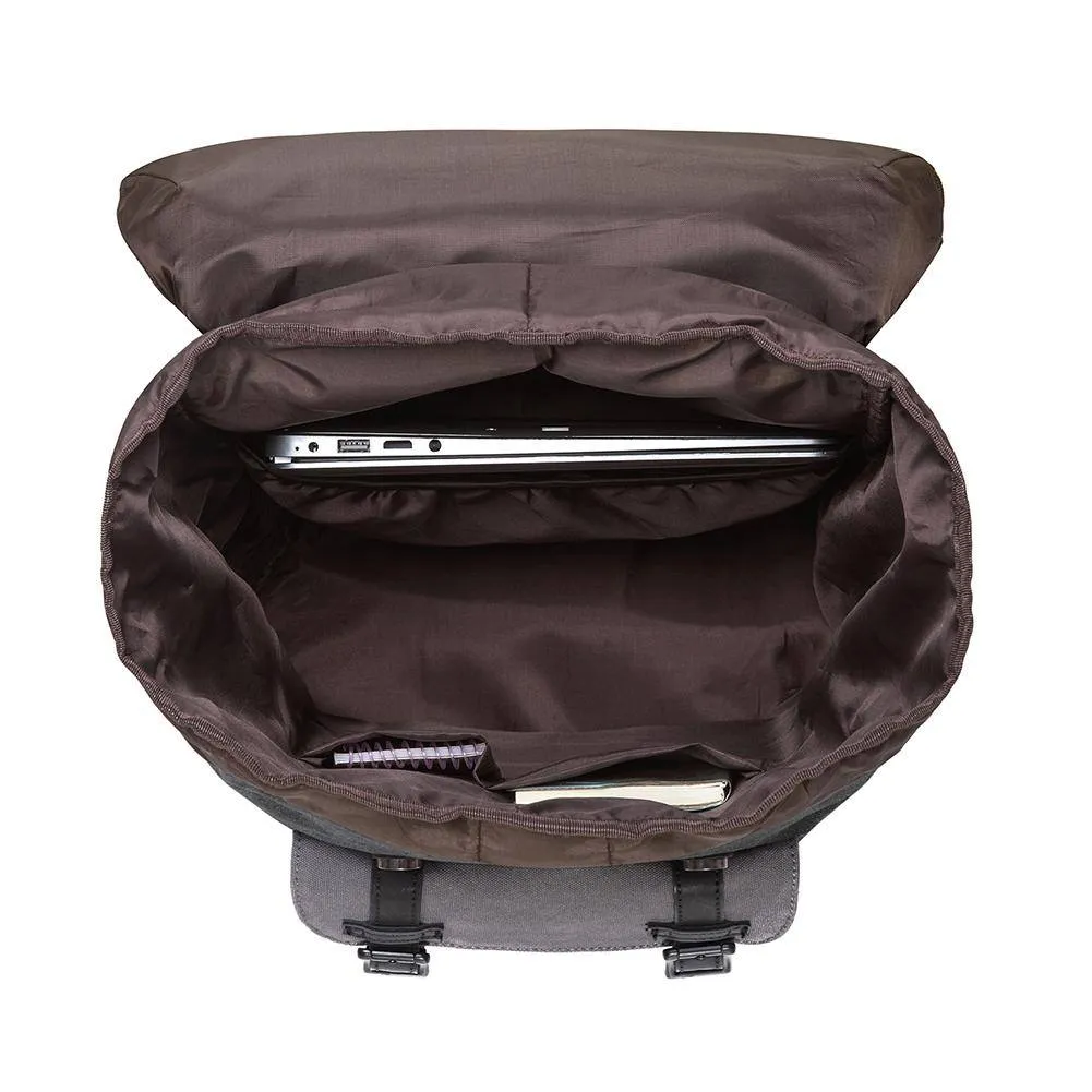 KAUKKO Retro Canvas Backpack for city trips, E5-1 ( Black Grey / 22L )