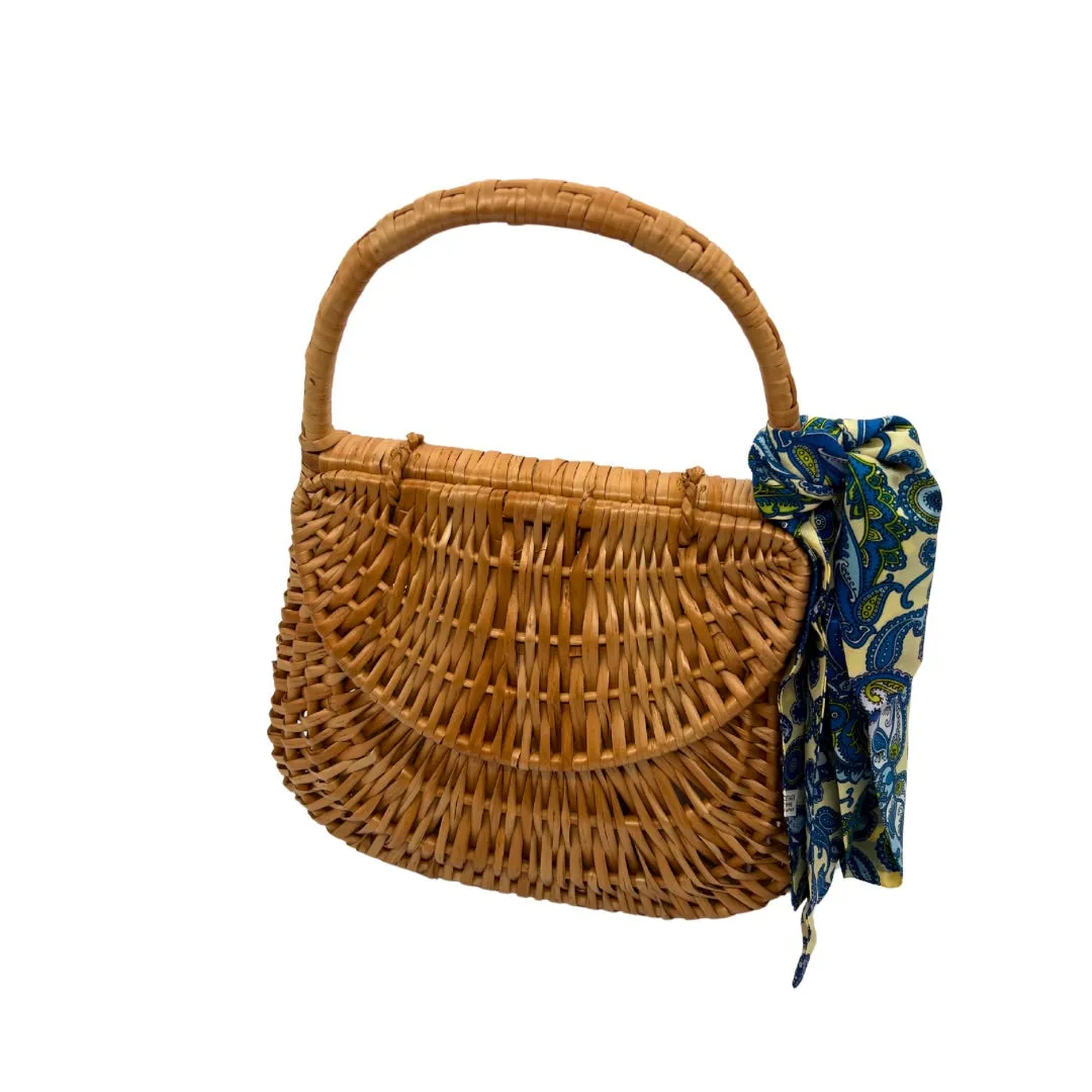 Large Hand woven Portuguese Handbag with Vintage Scarf.