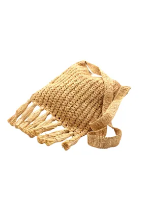 Luli Crochet Crossbody Bag with Multiple Tassel Trim