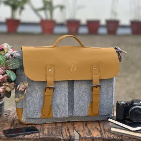 Mona B - Unisex Canvas Messenger Crossbody Laptop/Tablet/MacBook Bag: Arctic Light Grey